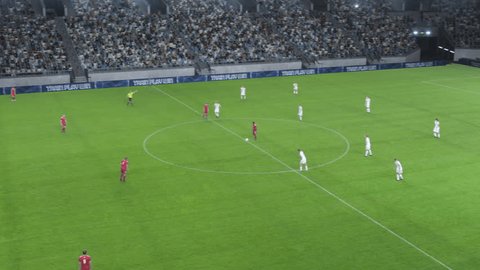 雷火电竞直播的足球比赛进攻画面